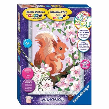 Malen nach Zahlen - Eichhörnchen im Frühling
