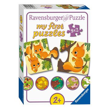 Puzzle „Tiere und ihre Babys“, 9 x 2 Teile.