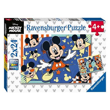 Mickey Mouse im Kino Puzzle, 2x24 Teile.