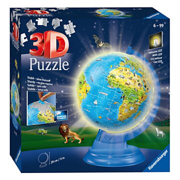 XXL Kinder Globe Night Edition Engelstalig 3D Puzzel, 180st.