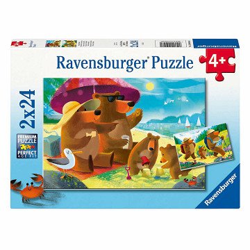 Puzzle Bärenfamilienurlaub - 2x24 Teile.