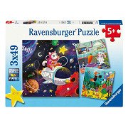 Puzzle Tiere Entdecker - 3x49 Teile.