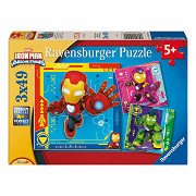 Puzzle „Iron Man und seine tollen Freunde“ – 3 x 49 Teile.