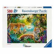 Ravensburger Legpuzzel Tijgerfamilie in de Oase - 500st.