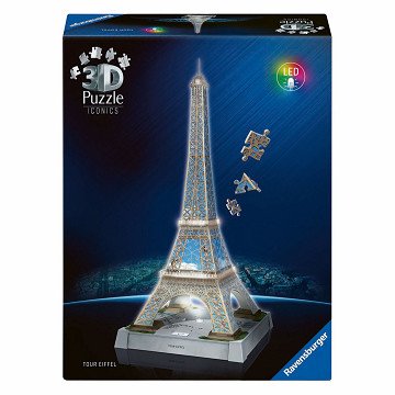 Ravensburger 3D Puzzel Iconics Eiffeltoren - Met Licht - 243st.