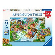 Ravensburger Freizeitpark-Puzzle - 2x24 Teile.