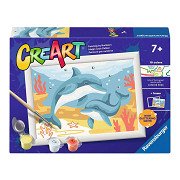 Ravensburger CreArt Schilderen op Nummer - Springende Dolfijn