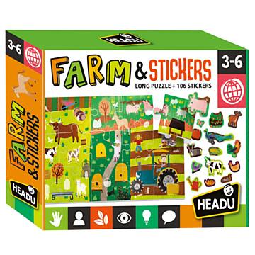 Headu Jigsaw Puzzle Farm with Reusable Stickers