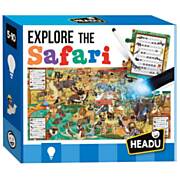 Headu Puzzel Spel Ontdekken Safari met Zaklamp, 70st. (EN)