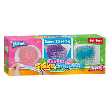 Glitter Knijpfiguren Geometrisch - 3st.