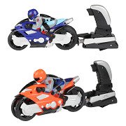 Turbo Racers Rider on Motorcycle with Launcher