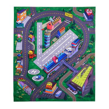 Speelmat met Auto Vliegveld