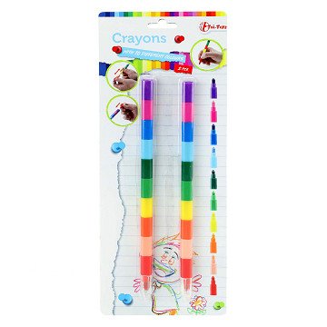 10-in-1 Wax Crayon Pen, 2pcs.