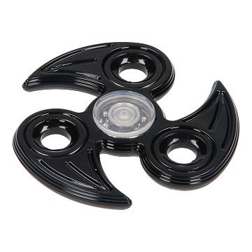 Fidget Spinner Metal Chrome Look - Zwart Blade