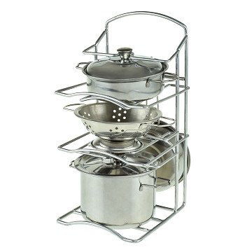Metalen Pannenset met Vergiet, 5dlg.