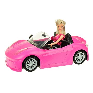 Lauren Tienerpop in Roze Auto