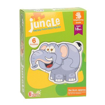 Jungle puzzle set with 6 puzzles