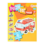 Emergency services puzzle set with 6 puzzles