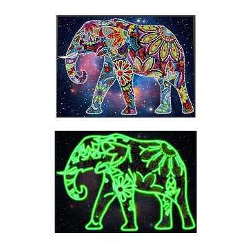 Diamond Painting Glow in the Dark - Olifant