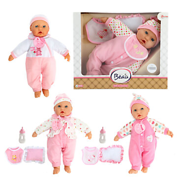 Baby Beau Baby Doll with Bottle and Bib, 40cm