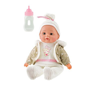 Schöne Baby-Puppen-Winterkleidung und Flasche