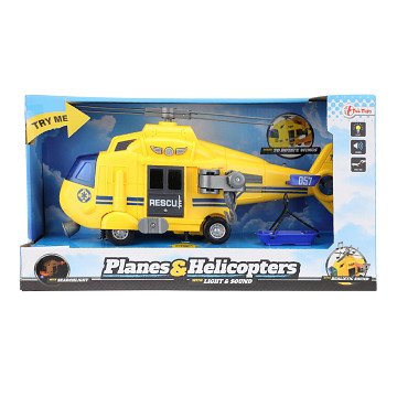 Friction Rescue Helicopter Yellow Light and Sound, 27cm