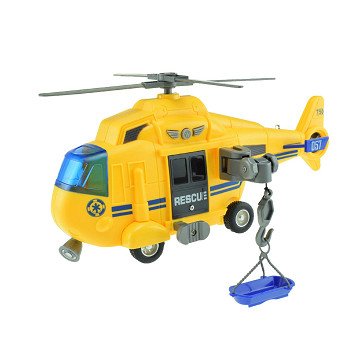 Friction Rescue Helicopter Yellow Light and Sound, 27cm