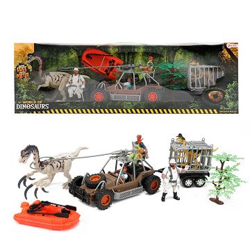 World of Dinosaurs Speelset XL - Jeep en Boot met Dino's