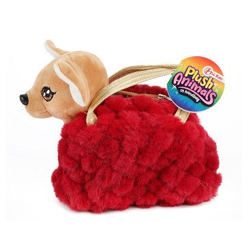 Dog Plush Chihuahua Handbag Red