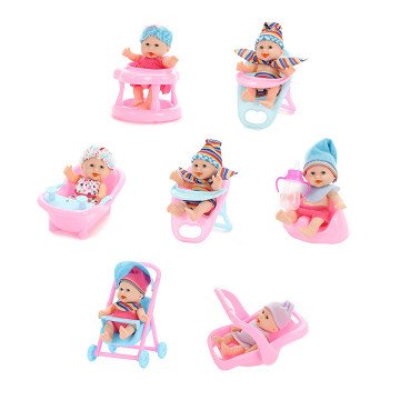 Baby Beau Mini-Babypuppe sitzend, 12 cm