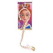 Princess Friends Diadem mit langem Zopf und Krone