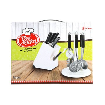 Toy Kitchen Utensils and Knife Set, 16pcs.