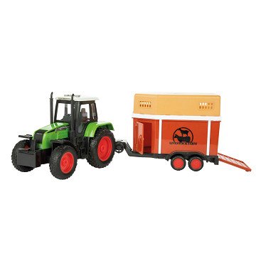 Animal World Frictie Tractor met Trailer