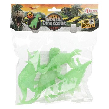 World of Dinosaurs Glown in the Dark Dino, 4pcs.