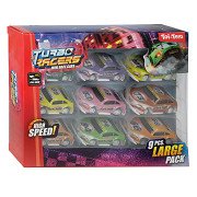 Turbo Racers Mini-Rallye-Rückziehautos, 9 Stk.