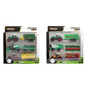 Metal Tractor with Trailer, 6 pcs.