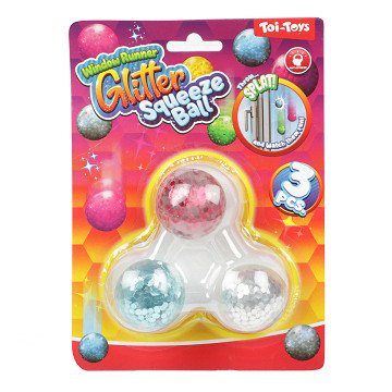 Window Crawler Squeeze Balls Glitter, 3 Stk.