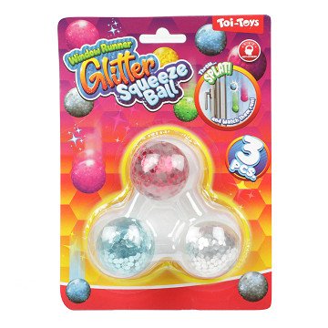 Window Crawler Squeeze Balls Glitter, 3 pcs.