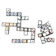 Dominospiel mit Zahlen oder Farben