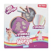 Dream Horse Sidewalk Chalk Unicorn with Templates, 10 pcs.