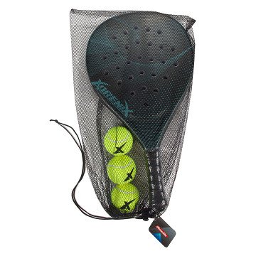 Adrenix Padel Set Racket with 3 Balls, 4 pcs.