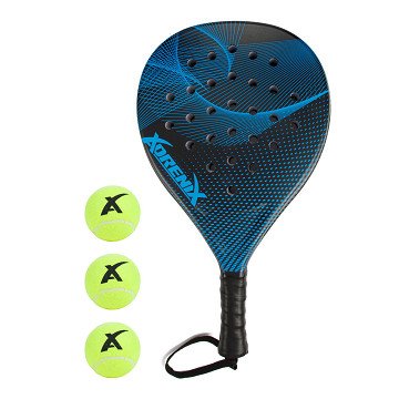 Padel Set Schläger mit 3 Bällen - Blau