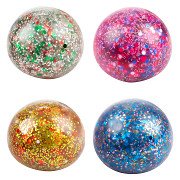 Fun Squeeze Ball Night Filled with Glitter Gel, 6cm