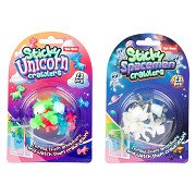Lustige Mini-Fensterkrabbler Einhorn oder Astronaut, 12 Stk.