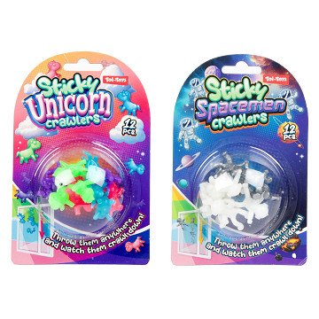 Lustige Mini-Fensterkrabbler Einhorn oder Astronaut, 12 Stk.