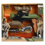 Alfafox Pistol Military with Light and Sound and Flashlight