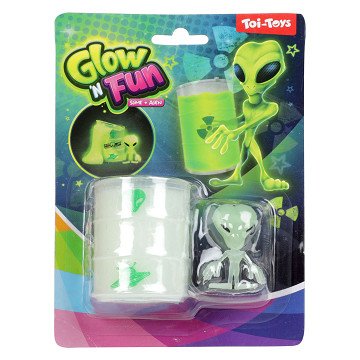 Glow N Fun Ölfass mit im Dunkeln leuchtendem Schleim-Alien