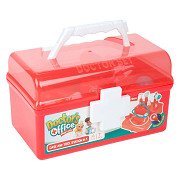 Arztkoffer rot mit Zubehör, 7-teilig.