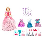 Lauren Fashion Doll Party with 3 Sets of Clothes and Accessories