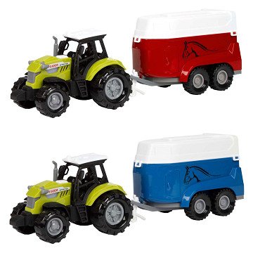 Ackers Ville Tractor en Trailer met Licht en Geluid, 10cm 